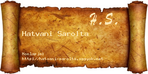 Hatvani Sarolta névjegykártya